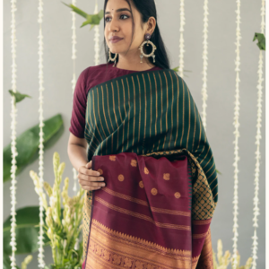 Maroon Gadwal Sarees